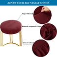 thumbnail image 3 of NOGIS Round Bar Stool Covers 2 Pack, Round Chair Covers with Elastic Bands Dia.12-14", Round Seat Cushions for Chairs Stool Slipcovers -Wine Red, 3 of 7