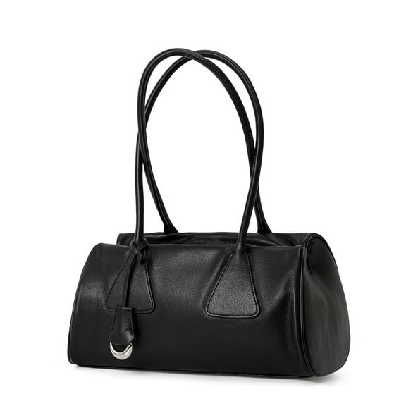 New Ins Chic Niche Stylish Pillow Bowling Tote Large Real Suede Cow Leather Women Shoulder Bag Long Handle Winter Handbag