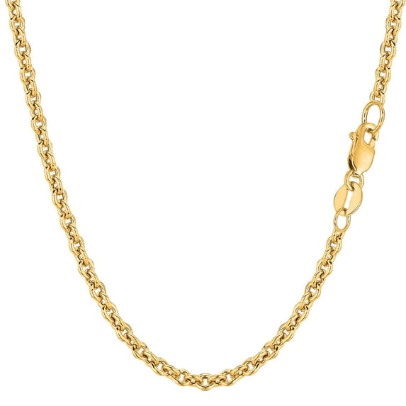 14K Yellow Gold Forsantina Cable Link Necklace Chains 1.5MM-3MM, Real 14K Gold, Next Level Jewelry