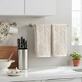 thumbnail image 2 of Sm:)e 2PC Dahlia three Dimensional Floral Jacquard Bath Towel 13x30 Inches, 100% Cotton Quick-Dry High Absorbency Luxury Bath Towel, Beige, 2 of 8