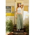 thumbnail image 5 of Cali1850 Women's XS~XL Lined Tiered Elastic Waist Linen Flare Maxi Skirt, 5 of 7