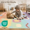 thumbnail image 4 of ODIKA 4'x6' Pastel Rainbow Geometric Washable Area Rug Modern Artistic Flowing Shapes Minimalist Mid Century Graphic for Home Office, Under Desk, Non-Slip Chair-Friendly, Flatwoven, 4 of 7