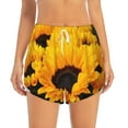 thumbnail image 2 of Vsdgher Flower Bush Sunflower Print Women's Running Double Layer Shorts High Waisted with Pockets Elastic Yoga Workout Athletic Gym Sports, 2 of 8
