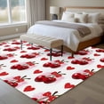 thumbnail image 4 of Red Cherry Area Rugs 6'x9', Washable Small Throw Rugs for Kitchen Dining room, Watercolor Cherries Love Heart Farmhouse Indoor Outdoor Rug Non-Slip Low Pile Carpet Runner Reversible Floor Mats, 4 of 8