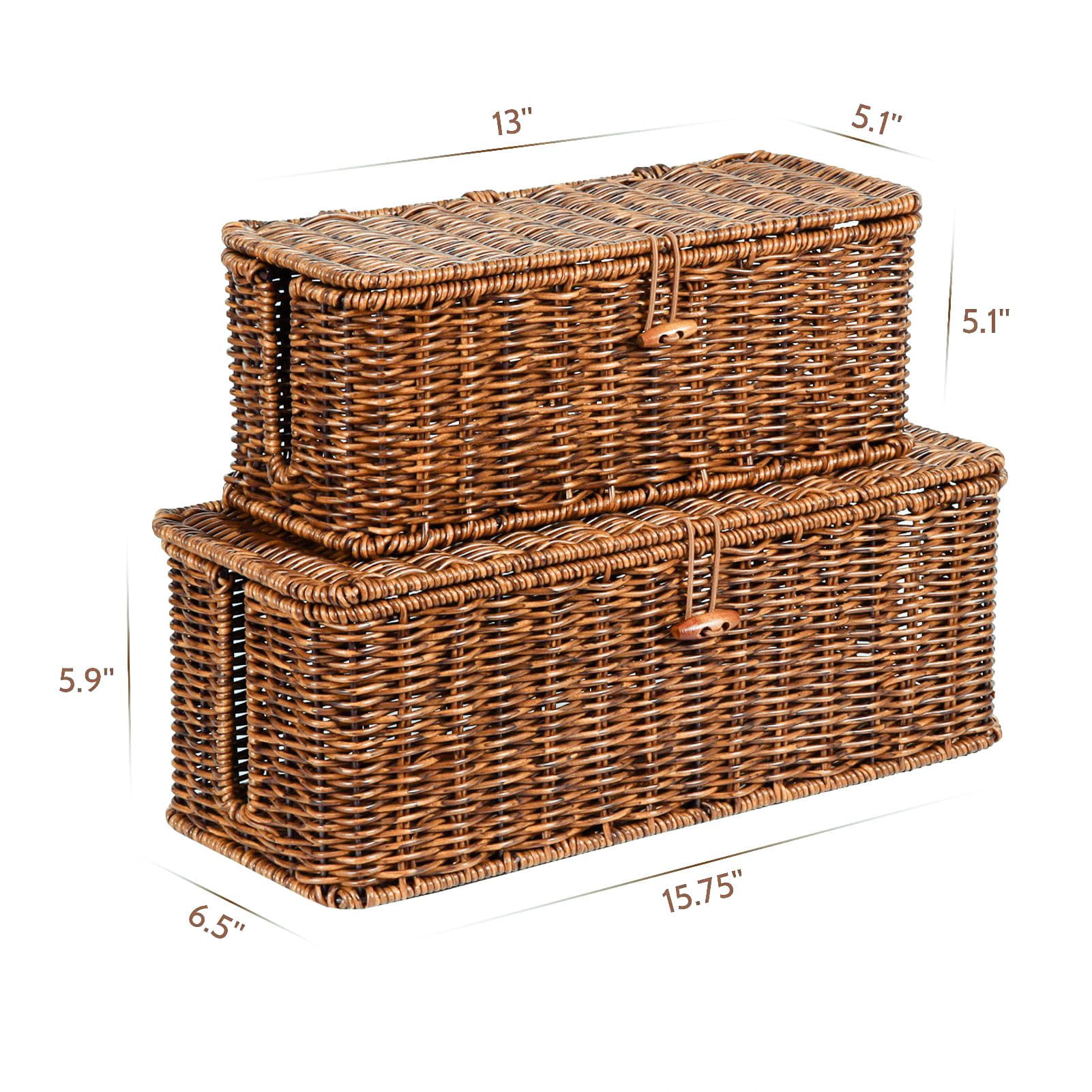 Rattan Wire Storage Box  Handmade Cord Organizer For Desk Hider Outlet Covers Proofing Power Strip Tv Pc Router Under Cable Management