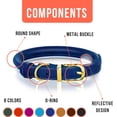 thumbnail image 3 of OOPSDOGGY Rolled Leather Dog Collar Reflective Soft Padded Pet Collar for Small Medium Large Breed Dogs Adjustable, Blue, 3 of 6