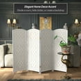 thumbnail image 2 of Red Lantern 4 ft. Short Diamond Weave Fiber Folding Screen - White - 4 Panel, 2 of 7