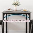 thumbnail image 4 of 5 Pcs Dining Table Set for 4 Rectangular Kitchen Table with 4 Upholstered Chairs Metal Frame and MDF Top Space-Saving for Small Spaces Rustic Gray, 4 of 7