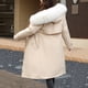 thumbnail image 4 of Parkas de manga larga para mujer, abrigo largo de algodón reversible con cremallera y bolsillos de color, informal, holgado, de invierno, 4 of 7
