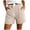 Khaki, variant on vigerkar Women's Linen Shorts Elastic Waist Casual Comfy Summer Pull on Beach Shorts with Pockets (Khaki, M)