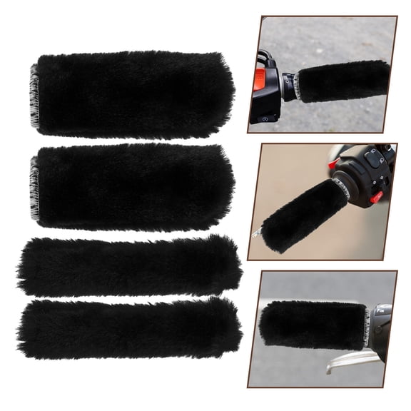 LOLIPPYY Comfortable Non-Slip Black Plush Bike Grips for Better Grip 1Set