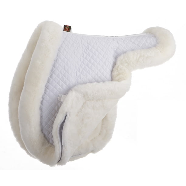 ECP Sheepskin Pommel Pad – Brown Merino Sheepskin Saddle Pad For Horses, Fits All Saddles