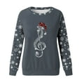 thumbnail image 4 of WEAIXIMIUNG Sweat à Rayures pour Femmes Grande Taille Décontracté Scintillant Imprimé de Noël Col Rond Manches Longues, 4 of 4