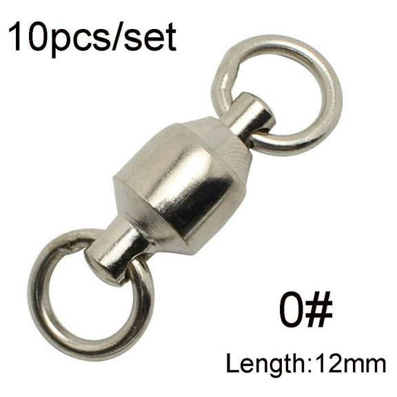 10PCS New High Quality Size 0# to 10# Solid Ring  Fishing Rolling Swivel Connector Heavy Duty Ball  Bearing Barrel 0