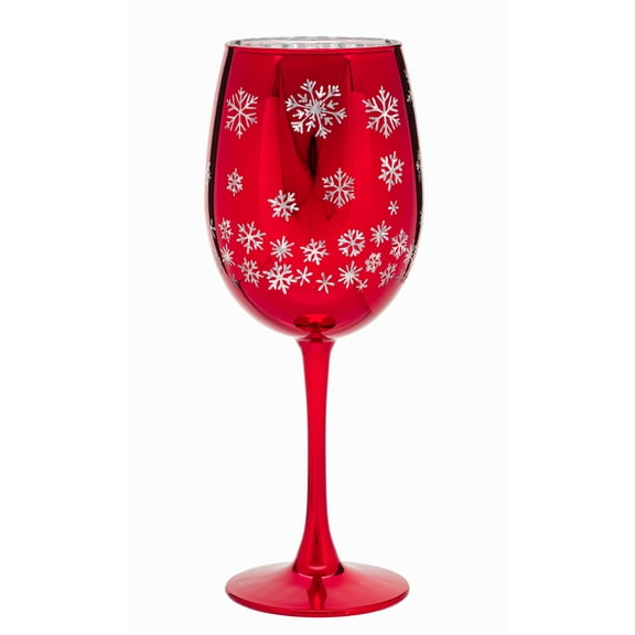 Snowflake Wine Glass 15.5 OZ Holiday Time