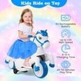 thumbnail image 5 of OLAKIDS 2 in 1 Ride on Motorcycle and Horse, Unicorn 6V Battery Powered Ride on Toy with Up & Down Function, MP3, Power Display, Training Wheels, Kids Electric Vehicle Aged 3-6 Years, 5 of 9