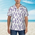 thumbnail image 2 of Fotbe Lavender Flowers Hawaiian Shirt for Men Unisex Summer Beach Casual Short Sleeve Cotton Linen Button Down Shirts-X-Large, 2 of 5