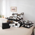thumbnail image 6 of Feelyou Bear Deer Bedding Comforter Set 7pcs, Brown Patchwork Plaid King Bedding Sets, 6 of 8