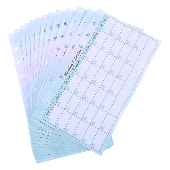 Milisten Stylish Monthly Budget Sheets Blue Paper Sixhole Design for Home