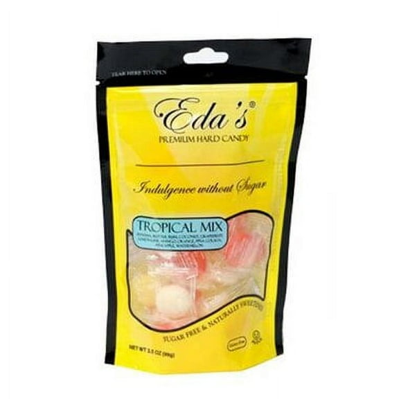 Eda's Premium Hard Candy Sugar Free 3.5 Oz. - Tropical Mix 10 Flavor