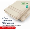 thumbnail image 3 of CGK Linens Ultra Soft & Comfy Pillowcases Set of 2 - King Size Hotel Quality Breathable 2-Piece Pillow Covers, Wheat, 3 of 7