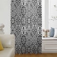 thumbnail image 5 of Black Morocco Sheer Curtains 54 Inches Long, Traditional Tribal Abstract Geometric Art Light Filering Curtains, Breathable Simi Curtain Privacy Drapes for Kitchen Bathroom Small Window Treatment, 5 of 9