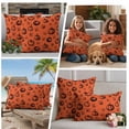 thumbnail image 5 of Orange Gray Thanksgiving Outdoor Waterproof Pillow Covers, Fall Pumpkins Leaves Retro Art Decorative Square Throw Pillowcase Sofa Cushion Sham for Patio/Couch/Chair, 24"x24" 2 Pack, 5 of 8