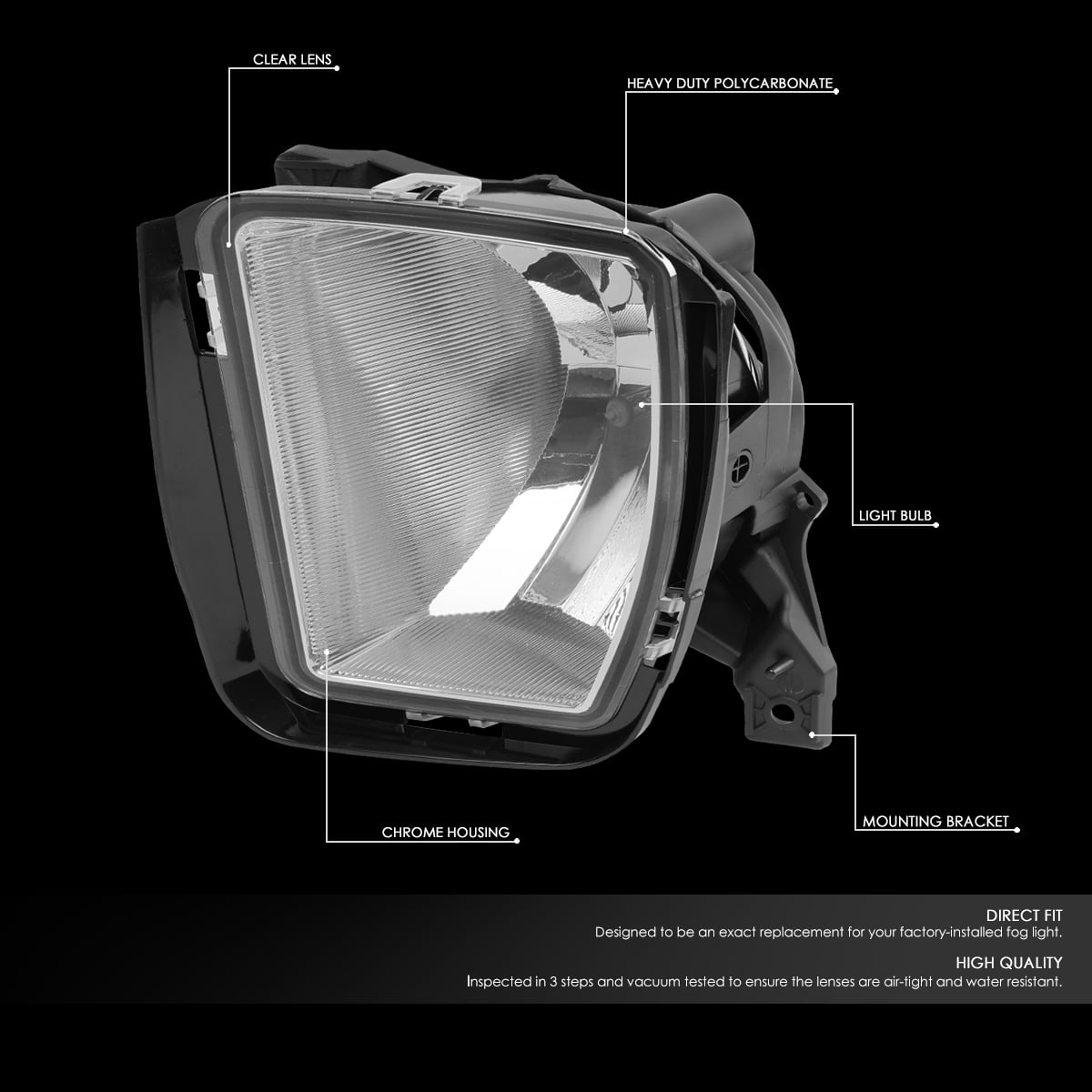 DNA Motoring For 13-18 RAM 1500 Chrome Lens Bumper Fog Light Lamps Pair w/Wiring Harness Switch