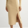 thumbnail image 3 of Women's Nine West Button Sweater Dress Color: Camel Heather Size: MEDIUM, 3 of 4