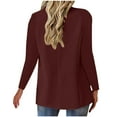 thumbnail image 3 of Omexry Winter Coats for Women, 2026 Fashion Winter Women's Fashion Solid Button Suit Coat Long Sleeve Hatless Casual Coat Blouse Wine XXL, 3 of 6