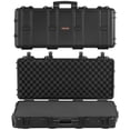 thumbnail image 1 of VEVOR - Estuche rígido para rifle con cerradura, 4 capas de espuma precortada, 91 cm (36 pulgadas) con ruedas, resistente al agua y al polvo, IP67, para rifles, escopetas y pistolas de airsoft,negro, 1 of 9