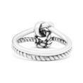 thumbnail image 3 of Stylish New Design Loop Knot Rope And Infinity Double Row Oxidized Thumb Ring Band Size 8, 3 of 5