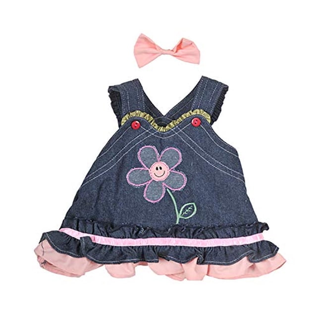 Vestido vaquero de verano con lazo para animales de peluche Stuffems Toy Shop 35-45 cm