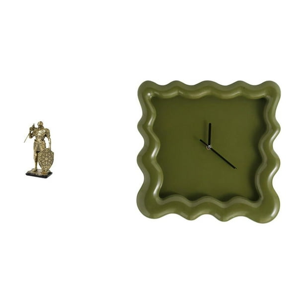 Figura de escritorio,Figura decorativa de caballero,escultura,artesanía,decoración de escritorio,Arte decorativo coleccionable para el hogar y la oficina,Reloj de pared,Reloj de pared