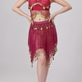 thumbnail image 4 of DYTTDG Mesh Sequin Coin Exotic Belly Dance Skirt with Asymmetric Tassels | Sparkling Performance Skirt for Stage, Dance & Party, 4 of 8