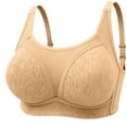 thumbnail image 3 of Feancey Push Up Bras for Older Women Plus Size Full Coverage Wireless Bra Mesh Breathable Comfort Bra Adjustable Straps Casual Everyday Brassiere Beige 36, 3 of 10