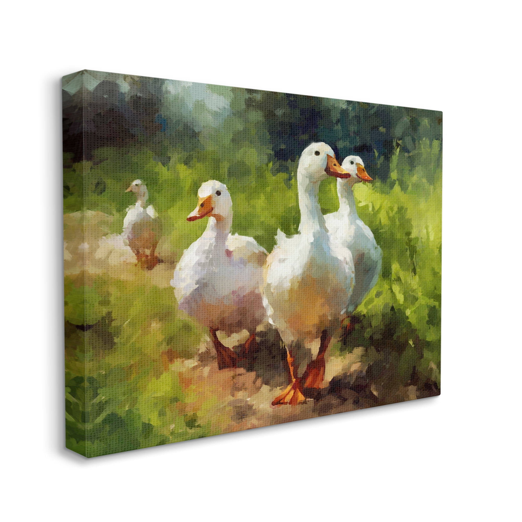 Stupell Industries Duck Family in Nature Animals & Insects Painting Gallery Wrapped Canvas Art Print Wall Art, 30 x 24