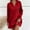 Red, variant on Itsame Womens Mini Dresses, Knitted Solid Color Long Sleeve Casual Hooded Dress Black L
