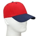 thumbnail image 5 of Plain Baseball Dad Cap Adjustable Size for Running Workouts and Outdoor Activities Red/Navy, 5 of 6