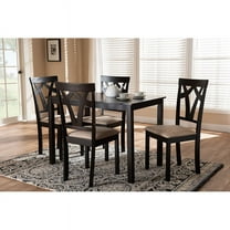 Baxton Studio Sylvia Modern and Contemporary Espresso Brown Finished and Sand Fabric Upholstered 5-Piece Dining Set