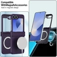 thumbnail image 5 of Designed for Samsung Galaxy Z Flip 6 Magnetic Phone Case with Hinge Protection Compatible with Magsafe,Shockproof Anti-fall Ultra Slim Rugged Phone Protection Case Cover,Darkpurple, 5 of 6