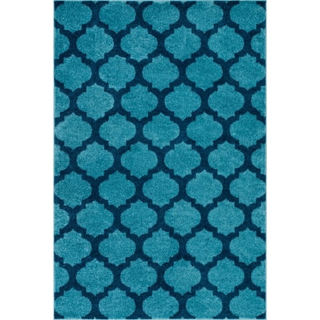 Trellis Rustic 3 Light - Well Woven Mystic Zoe Modern Trellis Light Blue 5'3