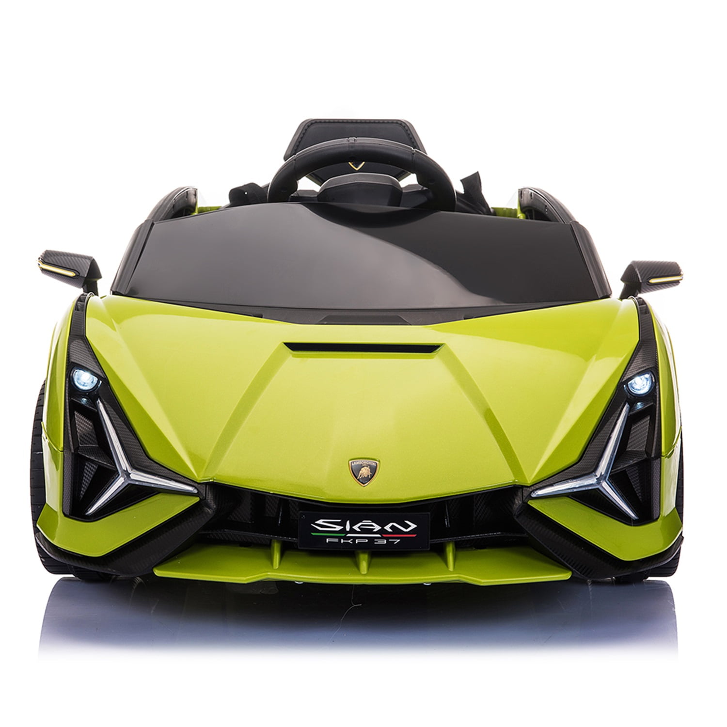 CIPACHO Kids Electric Ride On 12V Licensed Lamborghini SIAN Battery Powered Sports Car Toy with 2 Speeds, Parent Control, Sound System, Green