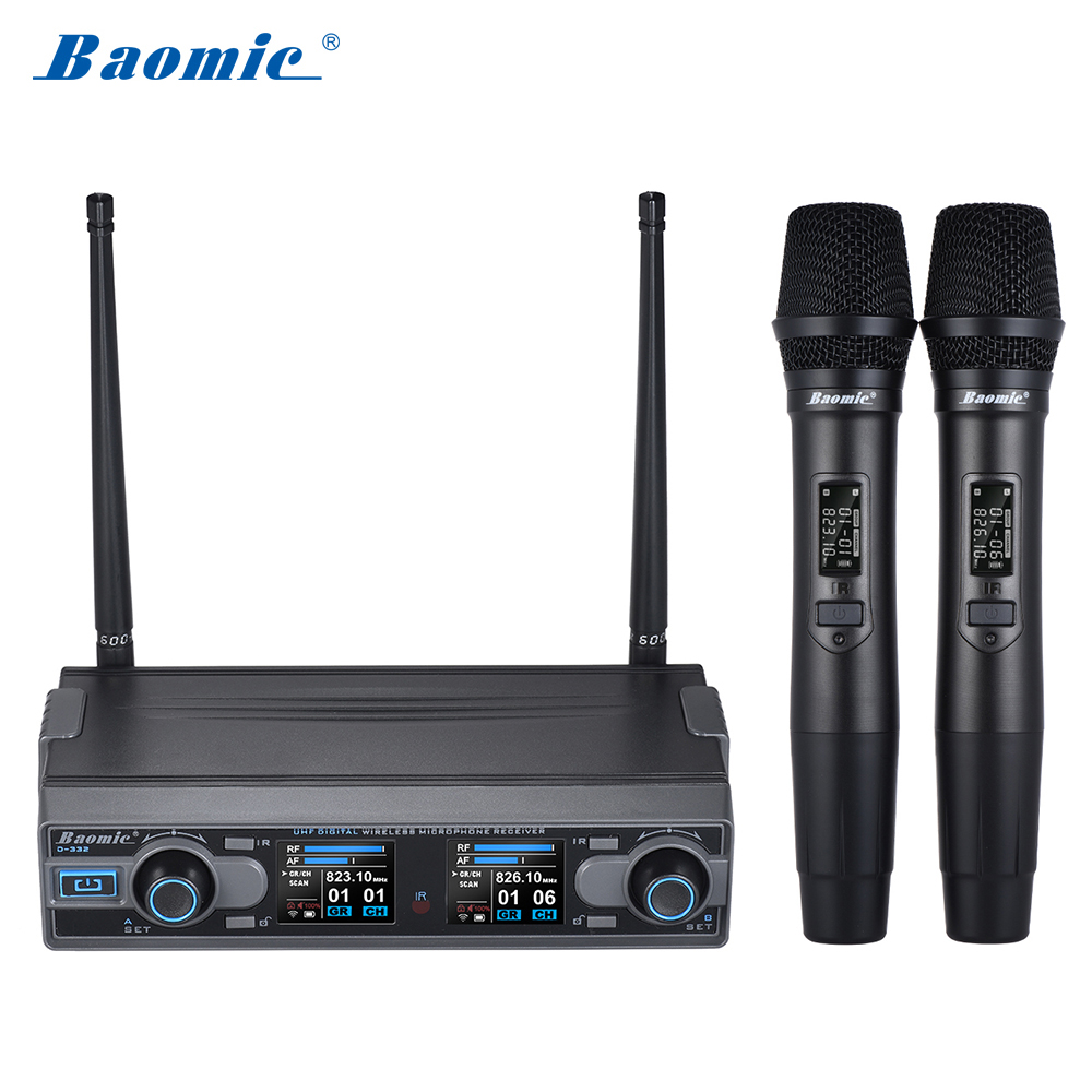 Baomic D332 Professional Dual Channel UHF Digital Wireless Handheld