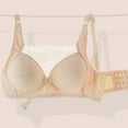 thumbnail image 6 of Bigersell Nursing Bras for Breastfeeding Front Snap Closure Bras Ladies Mesh Lace Padded Bralettes Comfortable Soft Strap Sleep Bra No Underwire S-5-Beige 36, 6 of 8