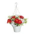 thumbnail image 2 of Flores artificiales colgantes con cesta, plantas colgantes falsas, cadena fácil de colgar Estilo B, 2 of 9