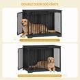thumbnail image 3 of Hzuaneri Dog Crate Furniture with Barn Door, 43.3" Wood Heavy Duty Dog Crate Kennel for Medium/Large Dogs, End Side Table, Farmhouse Style, Black, 3 of 9