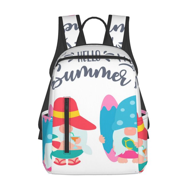 Fotbe Gnomes Summer Mochila Ligera para Hombres y Mujeres - Duradera y Resistente al Agua, Ideal para Escuela, Trabajo, Viajes y Uso Diario
