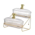 thumbnail image 4 of Dried Fruit Dish Transparent Appetizer Tray Food Storage Tray Nordic Stylish for 2 Tier, 4 of 8