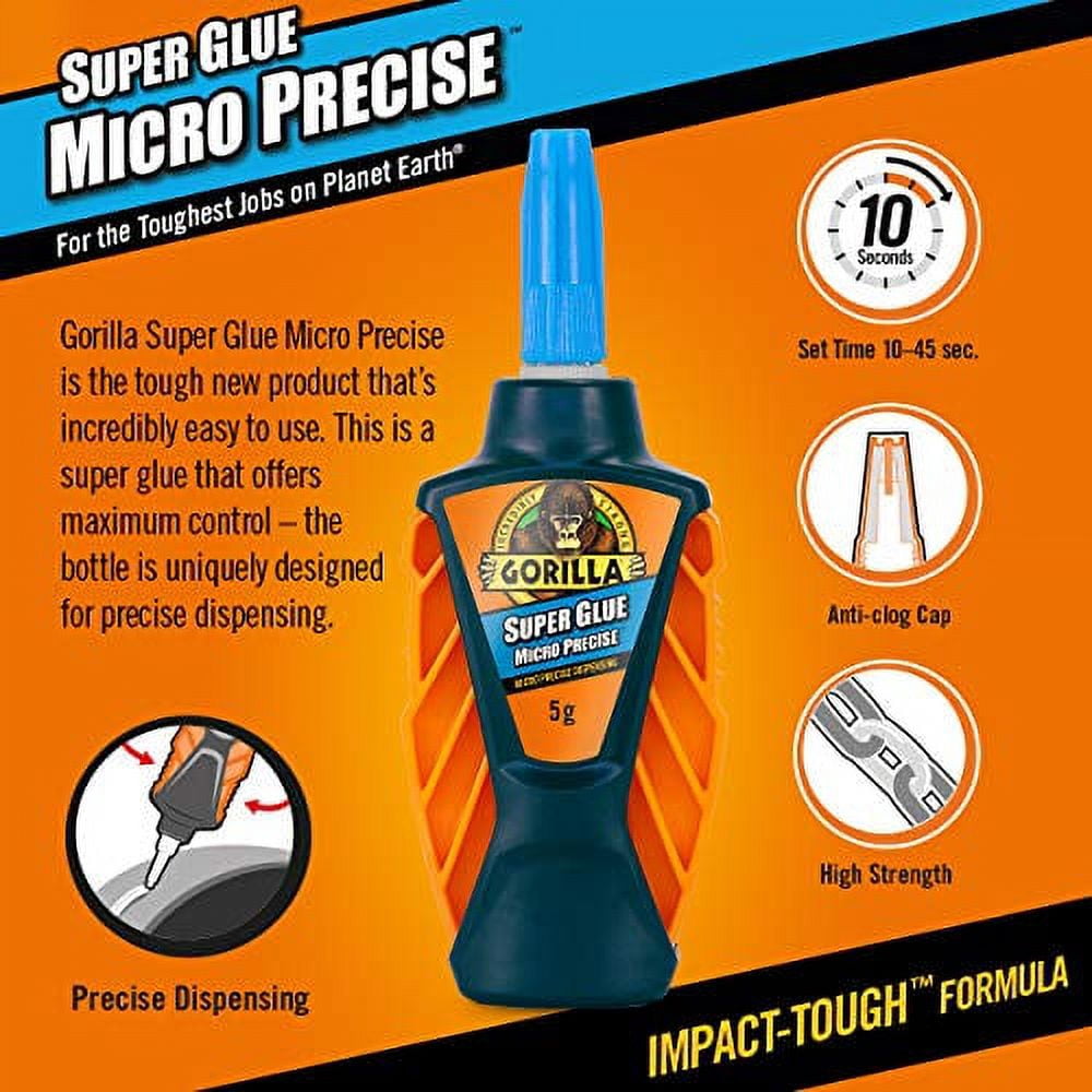 Gorilla 4044700 Super Glue Micro Precise 5g, Opaque